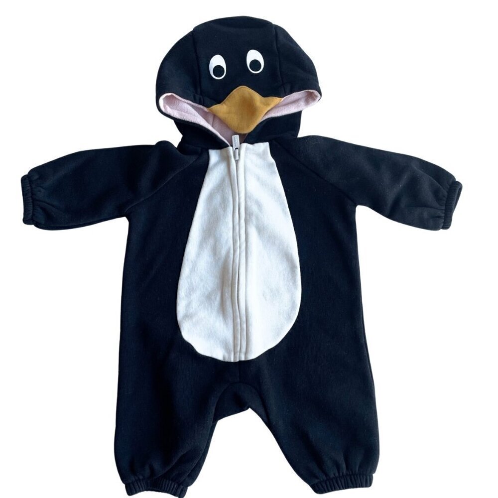 Old Navy Baby Penguin Hooded Bodysuit Romper Jumper - Size 0-3 Months